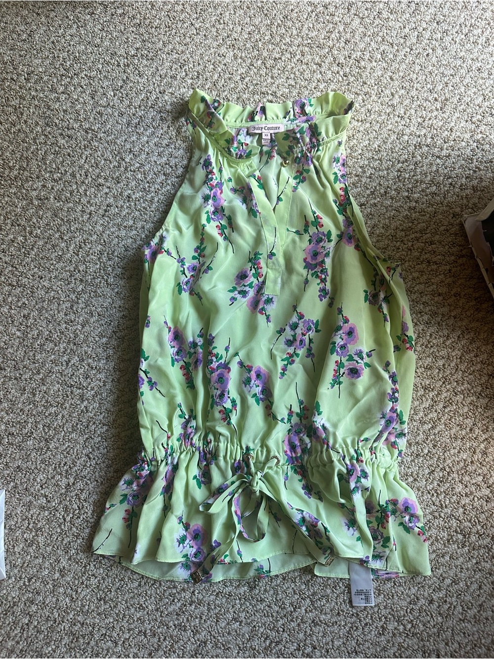 Juicy Couture Pistachio Floral Halter Camisole